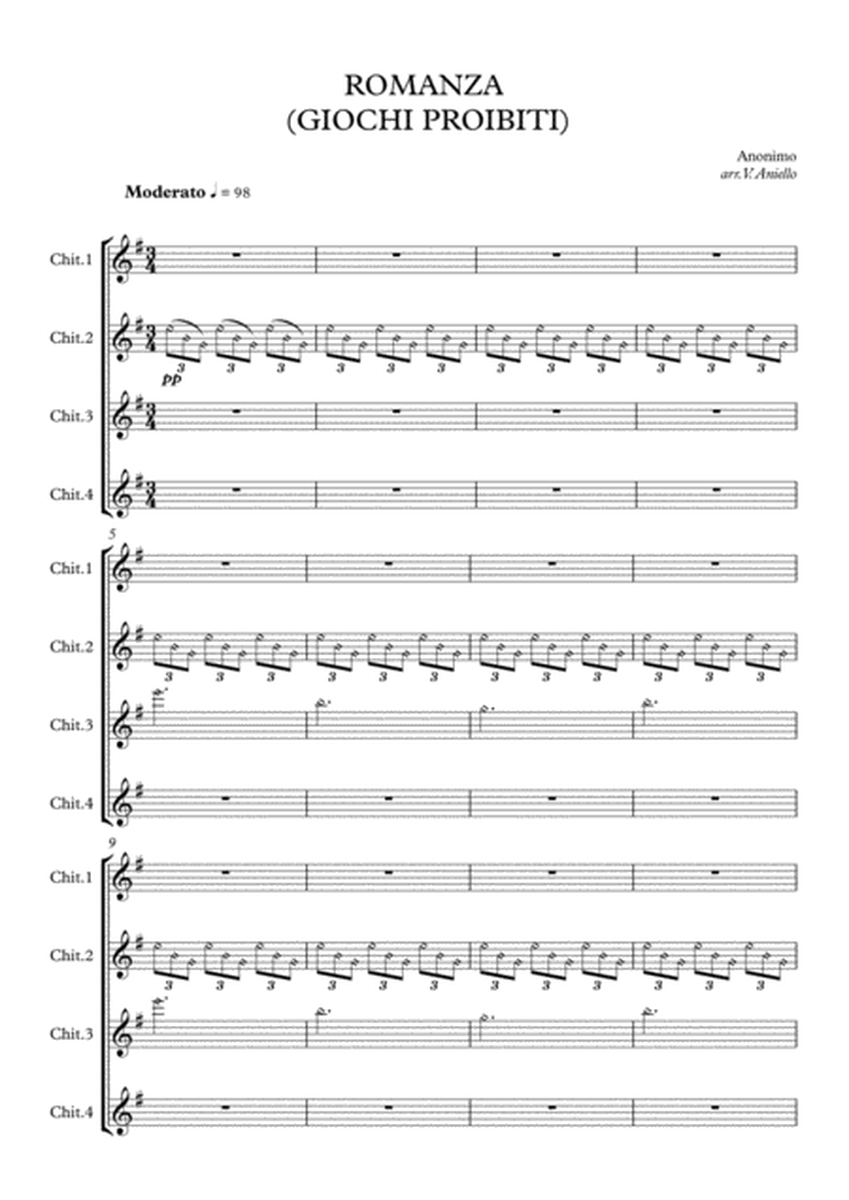 Romanza (or Jeux Interdits) (guitar ensemble) - Score Only image number null