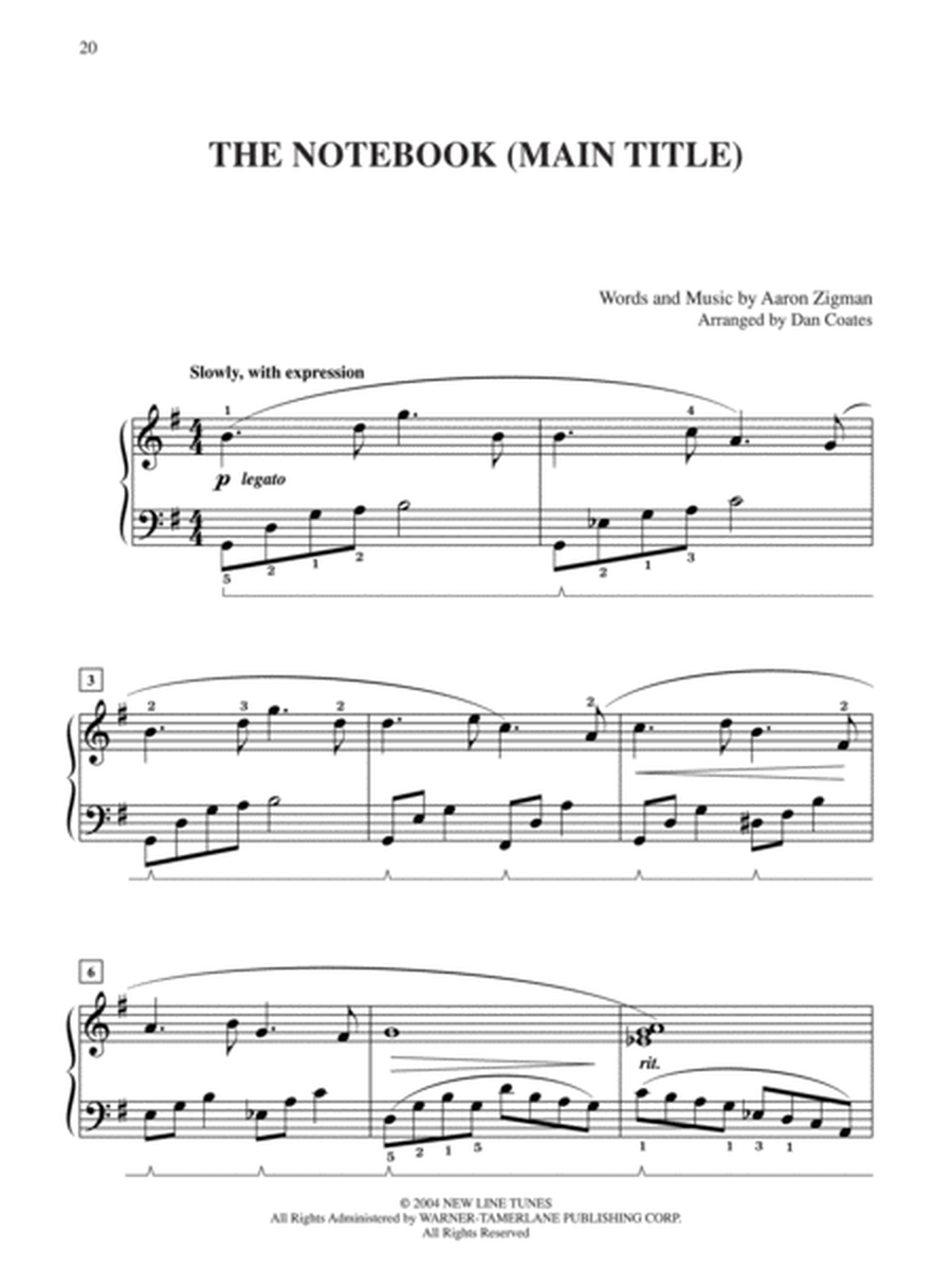 10 for 10 Sheet Music Movie Hits