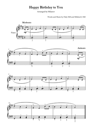 Book cover for Happy Birthday to You Piano in G Easy Intermediate Fingering