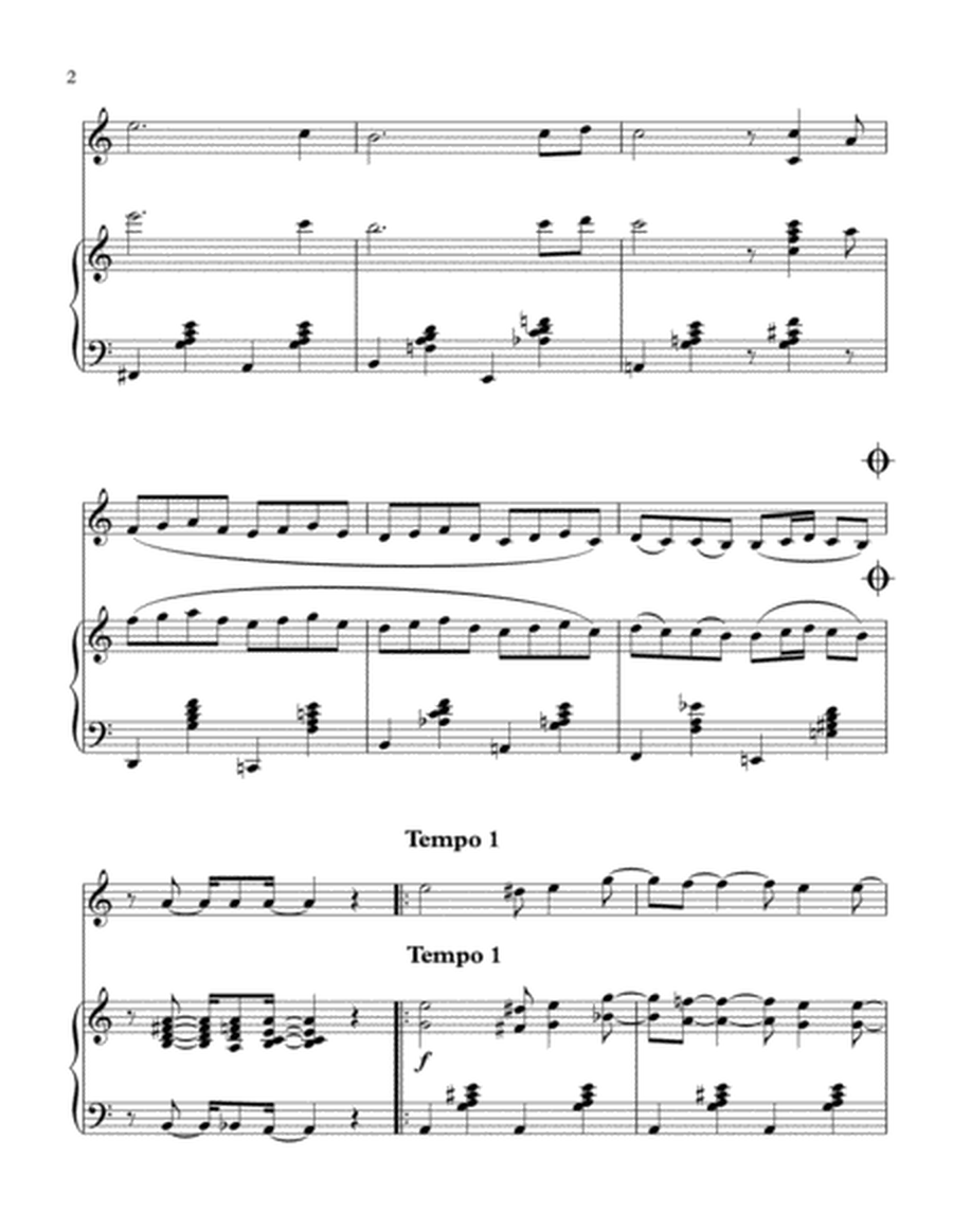 "Hungarian Dance No. 5"-Piano Background for Alto Sax and Piano by Johannes Brahms Woodwind Duet - Digital Sheet Music