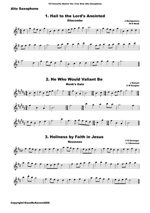 Book cover for 16 Favourite Hymns Vol.2 for solo Alto Saxophone