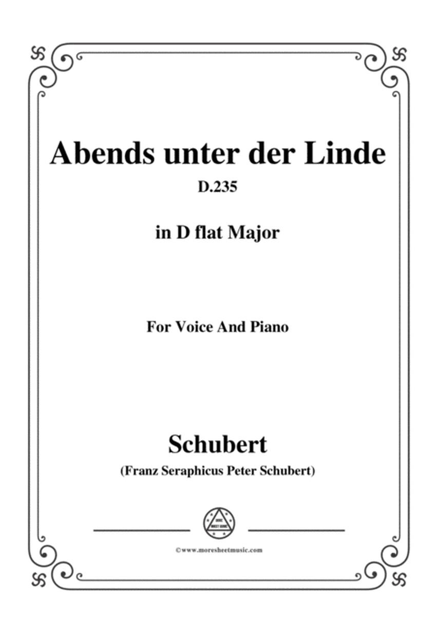 Schubert-Abends unter der Linde,D.235,in D flat Majo,for Voice&Piano image number null