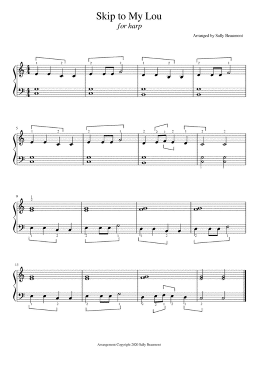 Skip to My Lou - Beginner Childrens Song for Harp image number null