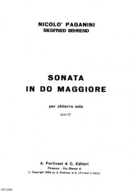 Sonata in do maggiore : per chitarra sola, opus 25