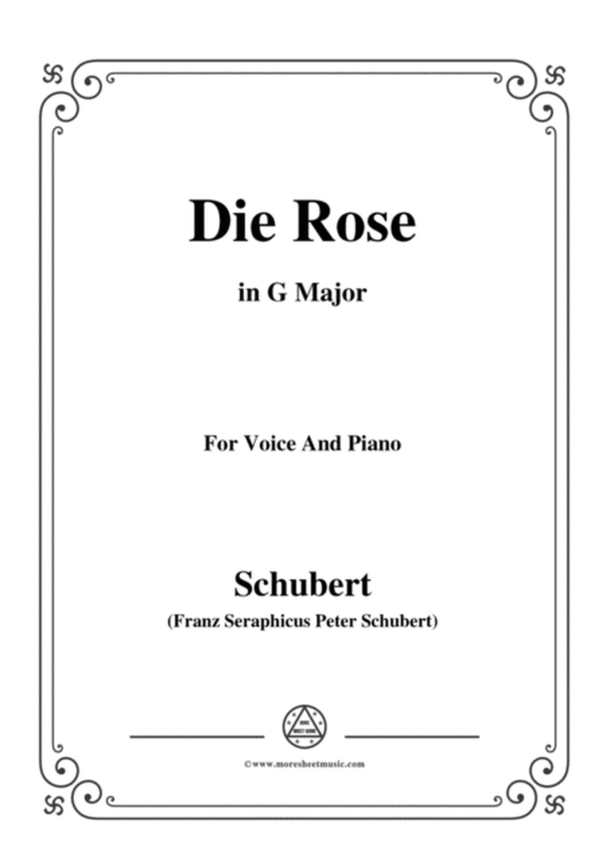 Schubert-Die Rose,in G Major,Op.73,for Voice and Piano image number null
