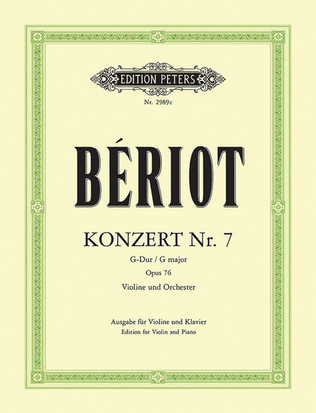 Book cover for Concerto No. 7 in G Op. 76 (Edition for Violin and Piano)