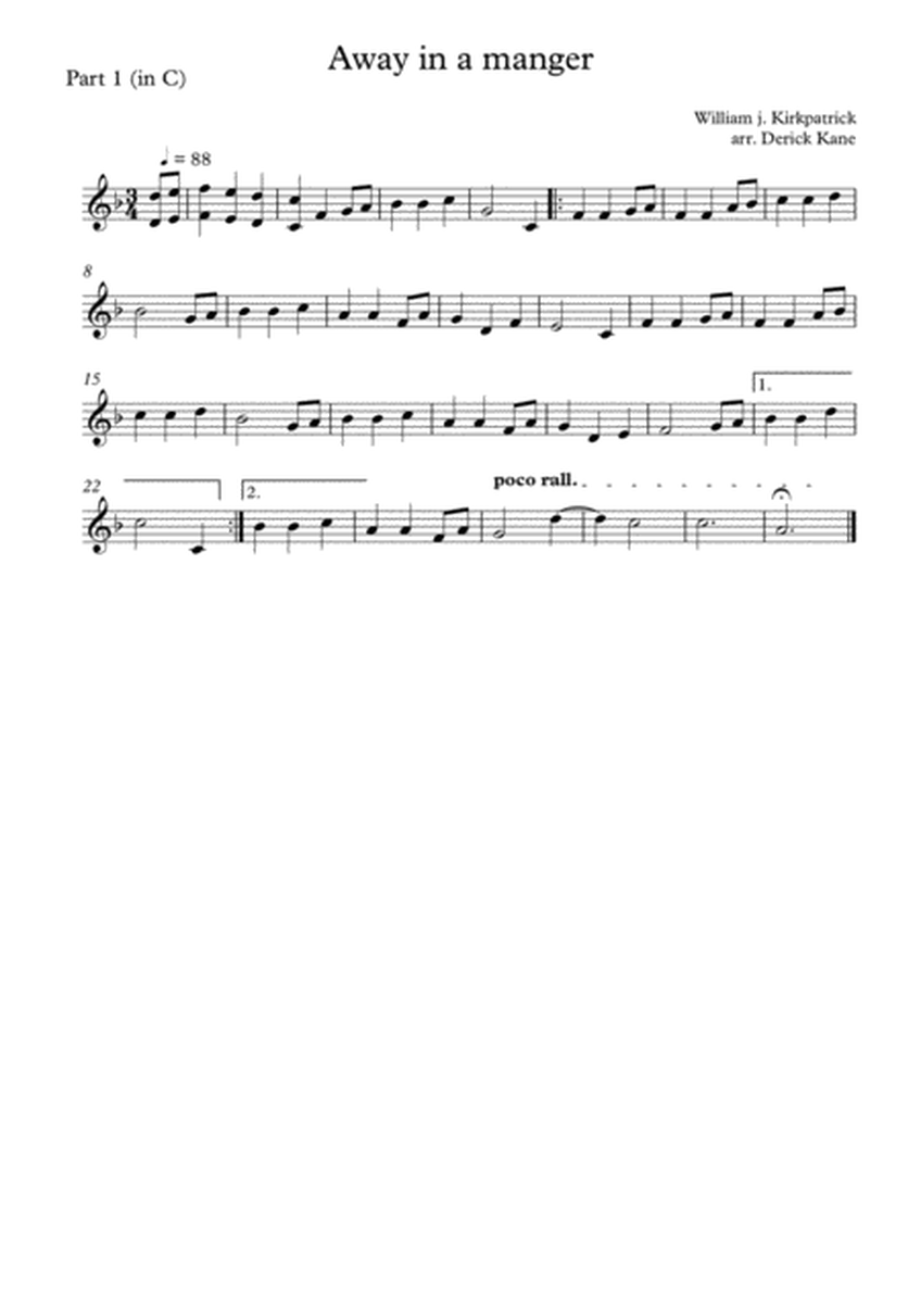 Away in a manger (arr. by Derick Kane) for School Flexi band image number null