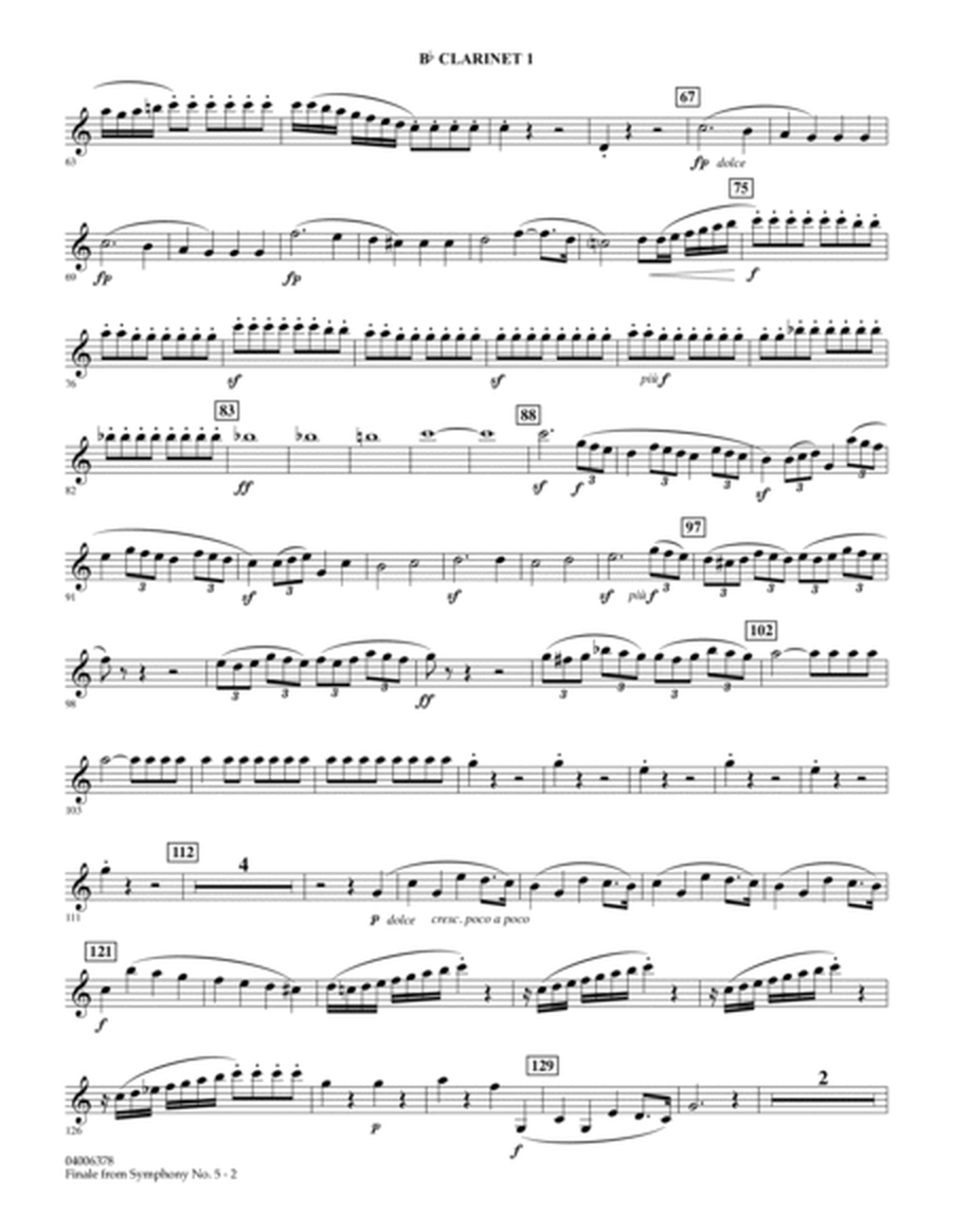 Finale from Symphony No. 5 (arr. Robert Longfield) - Bb Clarinet 1