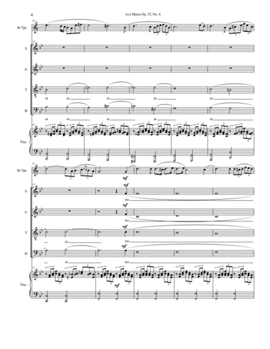 Ave Maria SATB Choir with Trumpet Solo