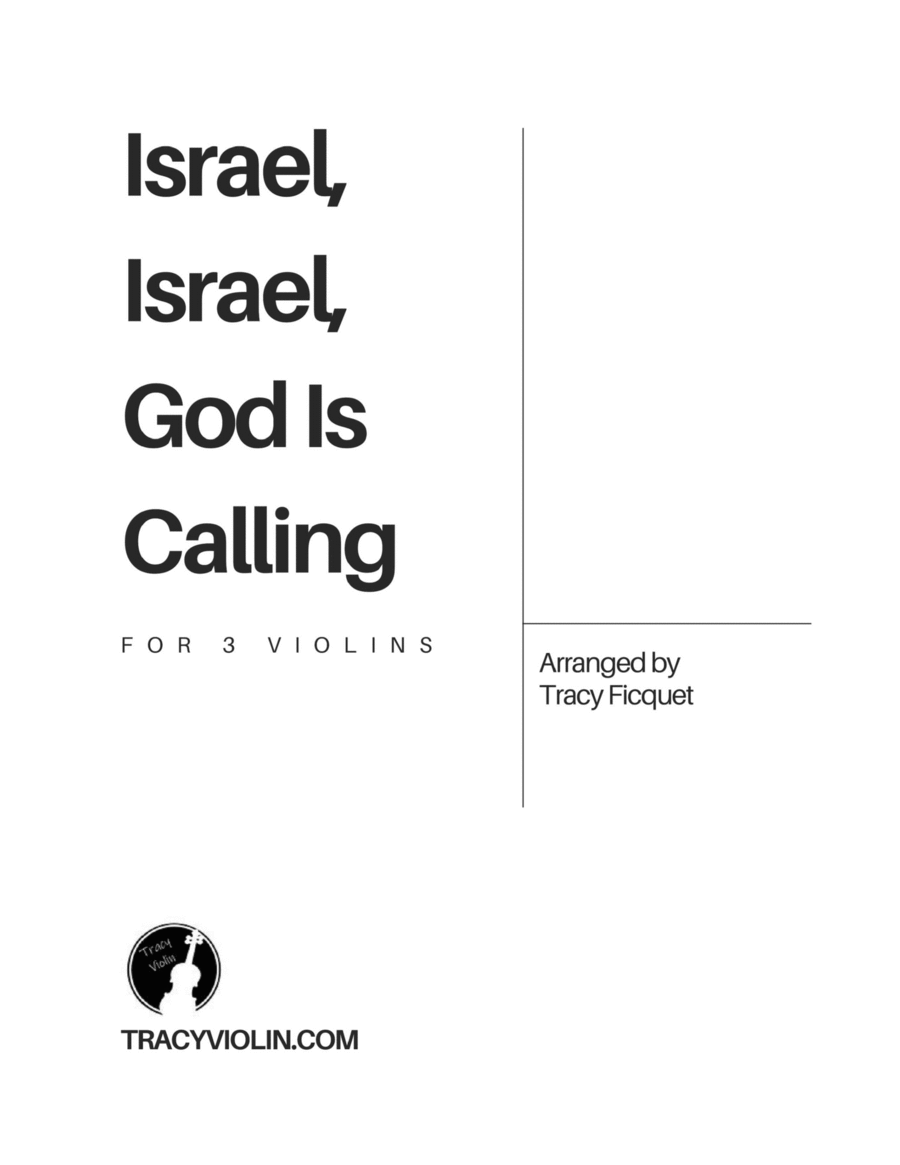 Israel, Israel, God is Calling - Arranged for Violin