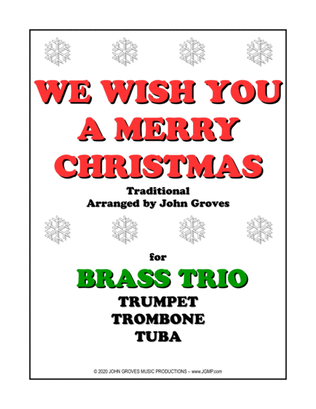 Book cover for We Wish You A Merry Christmas - Trumpet, Trombone, Tuba (Brass Trio)
