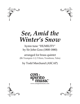 Book cover for See, Amid the Winter's Snow - brass quintet