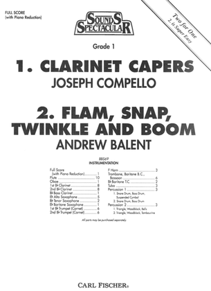 Book cover for 1. Clarinet Capers; 2. Flam, Snap, Twinkle and Boom