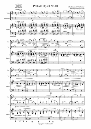 Book cover for Rachmaninoff - Prelude Op23 No10 - Piano Trio