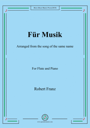 Book cover for Franz-Für Musik,for Flute and Piano