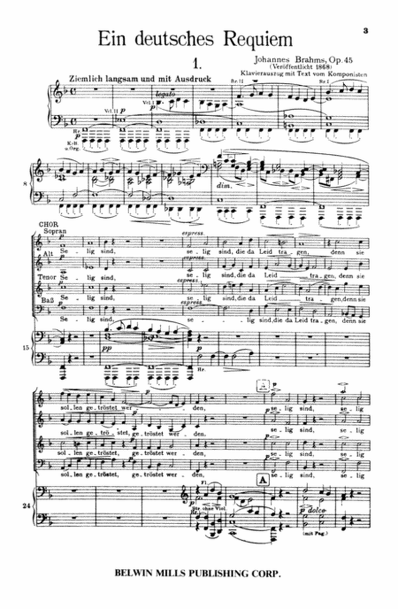 A German Requiem (Ein Deutsches Requiem), Op. 45