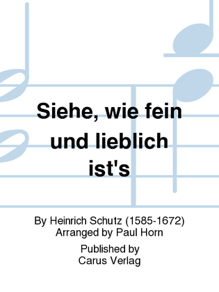 Book cover for See what delight and joy it is (Siehe, wie fein und lieblich ist's)