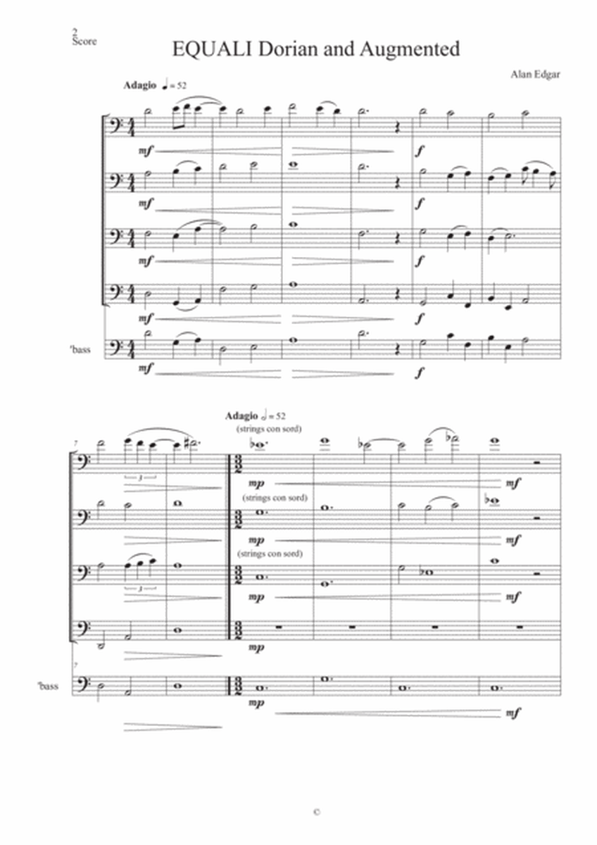 EQUALE AUGMENTED & DORIAN 4 bassoons and optional 5th or contrabassoon OR 4 cellos and optional 5t image number null