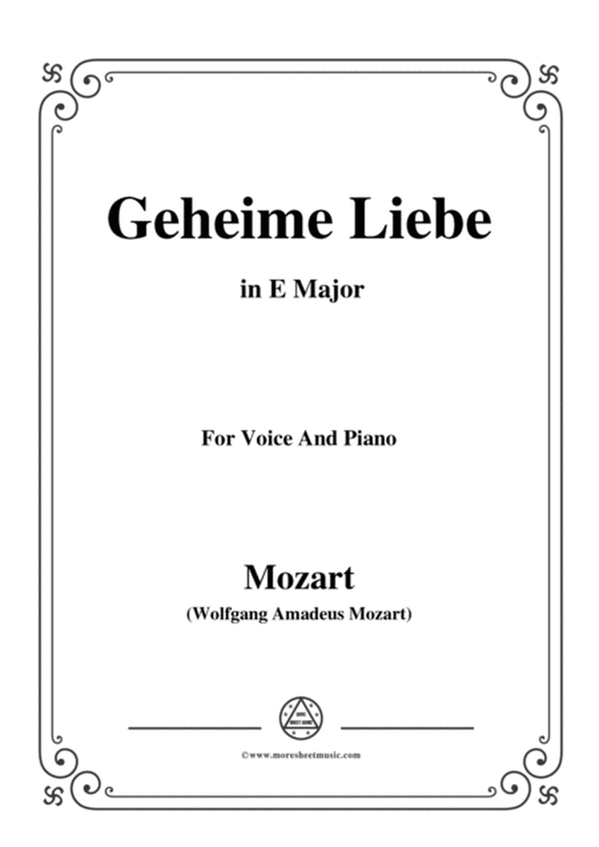 Mozart-Geheime Liebe,in E Major,for Voice and Piano image number null