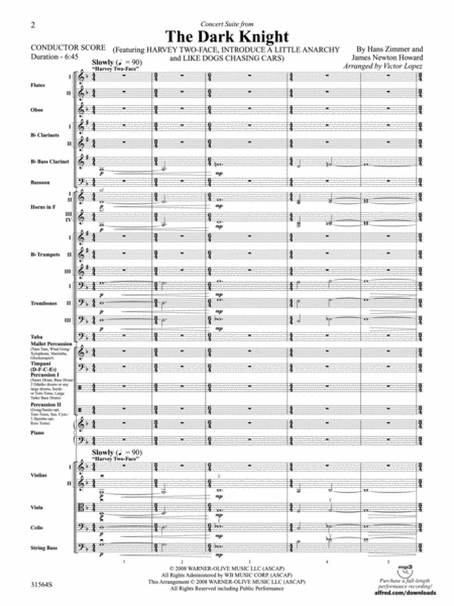 Concert Suite from The Dark Knight (Score only)