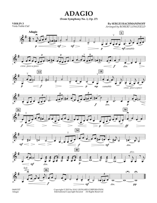 Book cover for Adagio from Symphony No. 2 - Violin 3 (Viola Treble Clef)