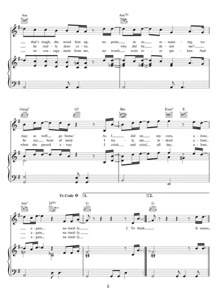 Alone Again (naturally) by Gilbert O'Sullivan - Piano - Digital Sheet Music