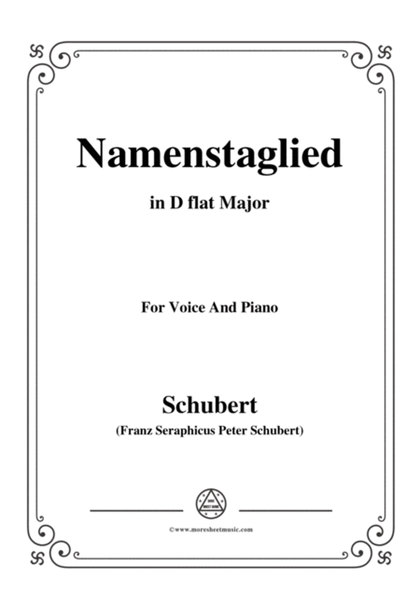 Schubert-Namenstaglied,in D flat Major,from 'Madrigali',for Voice&Piano image number null