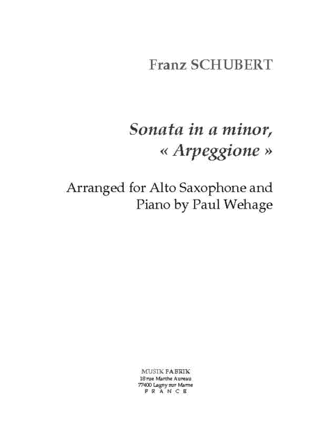 Sonata in a minor Per Arpeggione