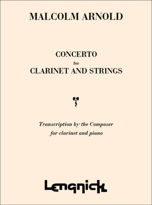 Book cover for Concerto for Clarinet and Strings Op 20