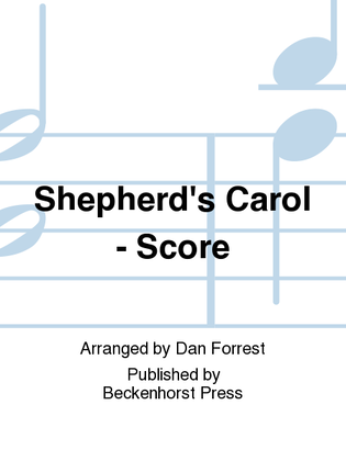 Book cover for Shepherd's Carol - Score