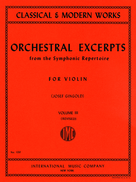 Orchestral Excerpts from the Symphonic Repertoire - Volume 3 (revised)