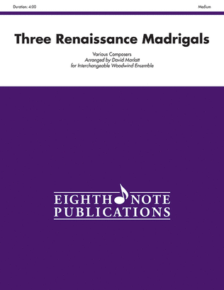 Book cover for Three Renaissance Madrigals