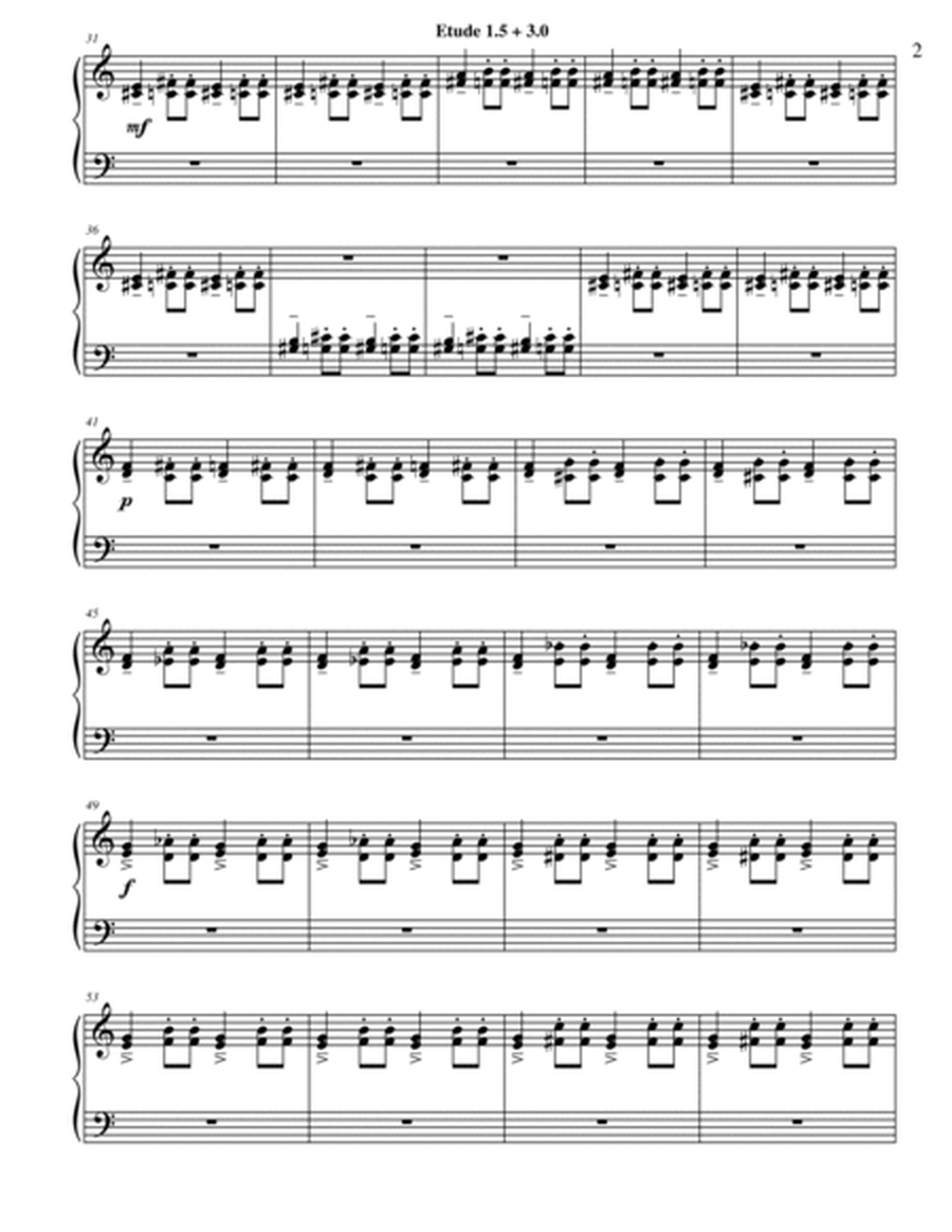 Etude 1.5 + 3.0 for Piano Solo from 25 Etudes using Symmetry, Mirroring and Intervals image number null