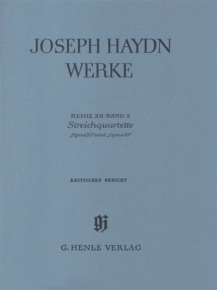 Book cover for String Quartets op. 20 und op. 33 Heft 3