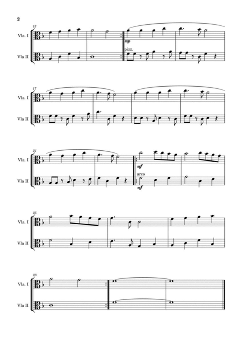 Traditional French Carol - Angels We Have Heard on High. Arrangement for Viola Duet image number null