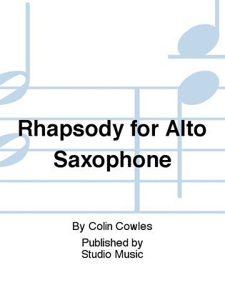 Book cover for Rhapsody for Alto Saxophone
