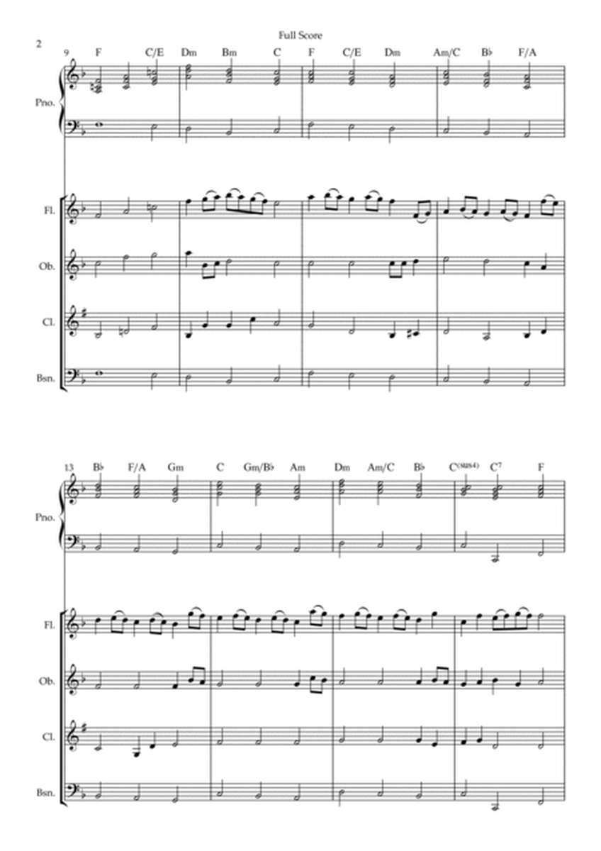 Rondeau (from Abdelazer) for Woodwind Quartet and Piano Accompaniment with Chords image number null