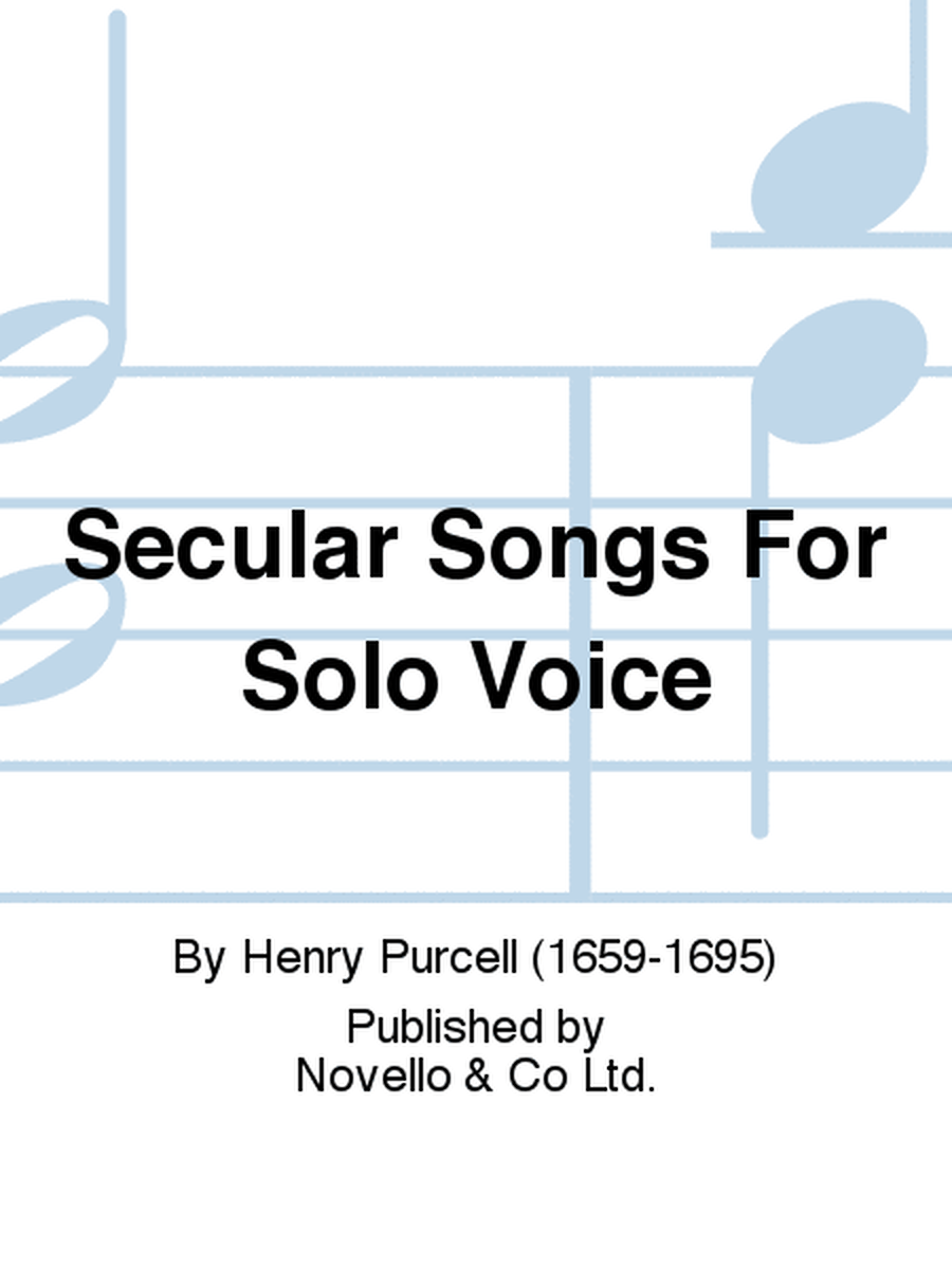 Purcell Society Volume 25 - Secular Songs