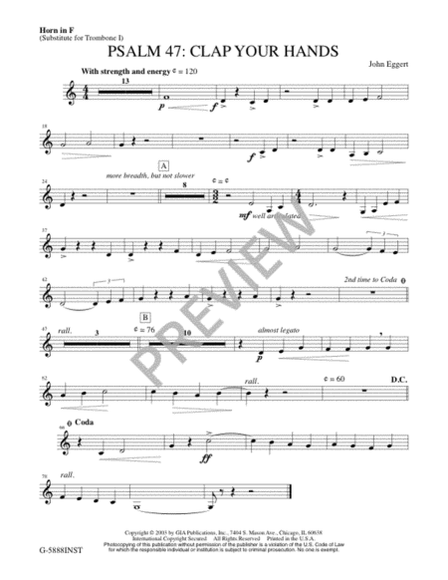 Psalm 47: Clap Your Hands - Full Score and Parts
