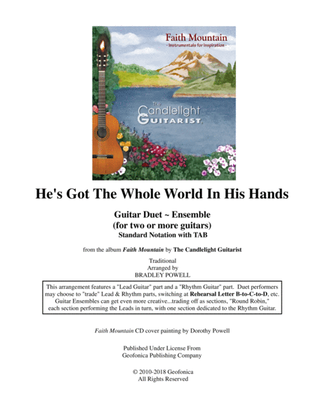 He's Got The Whole World In His Hands (Guitar Duet arrangement - both parts in standard notation wit