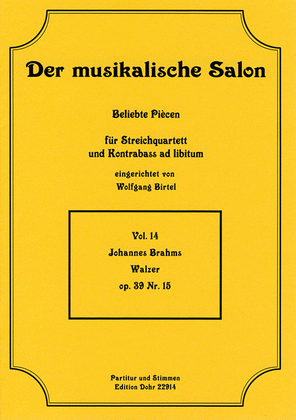 Book cover for Walzer op. 39/15 (für Streichquartett)