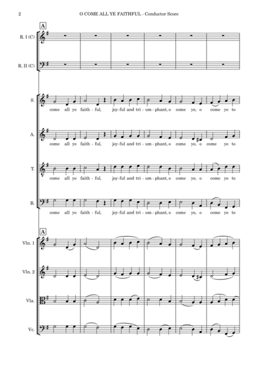 O Come All Ye Faithful – SATB, String 4tet and opt. flexible woodwind – Score and parts image number null