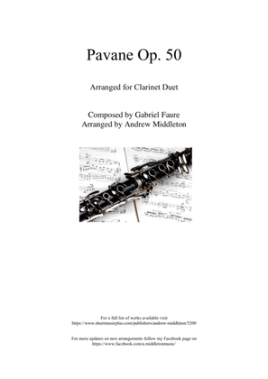 Book cover for Pavane Op. 50 arranged for Clarinet Duet