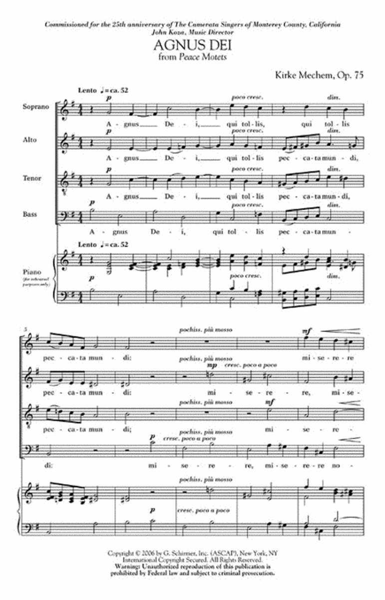 Agnus Dei (from Peace Motets) image number null