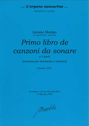 Book cover for Primo libro de canzoni da sonare (Venezia, 1600)