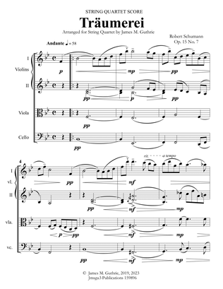 Book cover for Schumann: Träumerei Op. 15 No. 7 for String Quartet