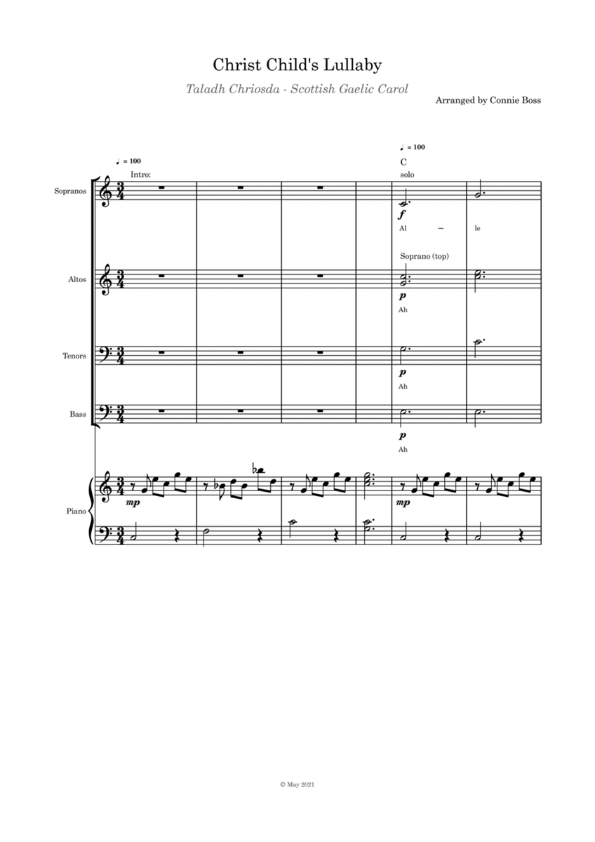 Christ Child's Lullaby (Taladh Chriosda) - SATB and Piano image number null