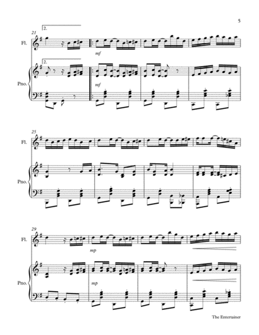 Joplin The Entertainer - Fun Piece for Recitals (Flute & Piano) by Scott Joplin Flute Solo - Digital Sheet Music