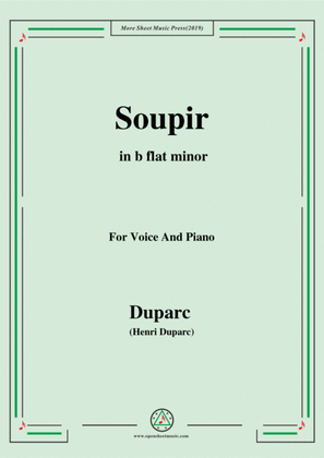Book cover for Duparc-Soupir in b flat minor