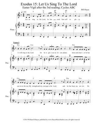 Exodus 15: Let Us Sing To The Lord (Easter Vigil 3rd psalm, piano/vocal)